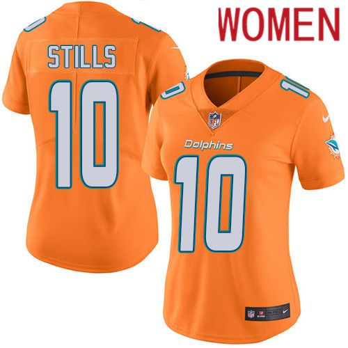Women Miami Dolphins #10 Kenny Stills Nike Orange Vapor Limited Rush NFL Jersey